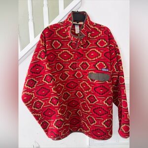 Patagonia Rare Southwestern Synchilla 1/2 snap Santa Fe Aztec tribal fleece XL